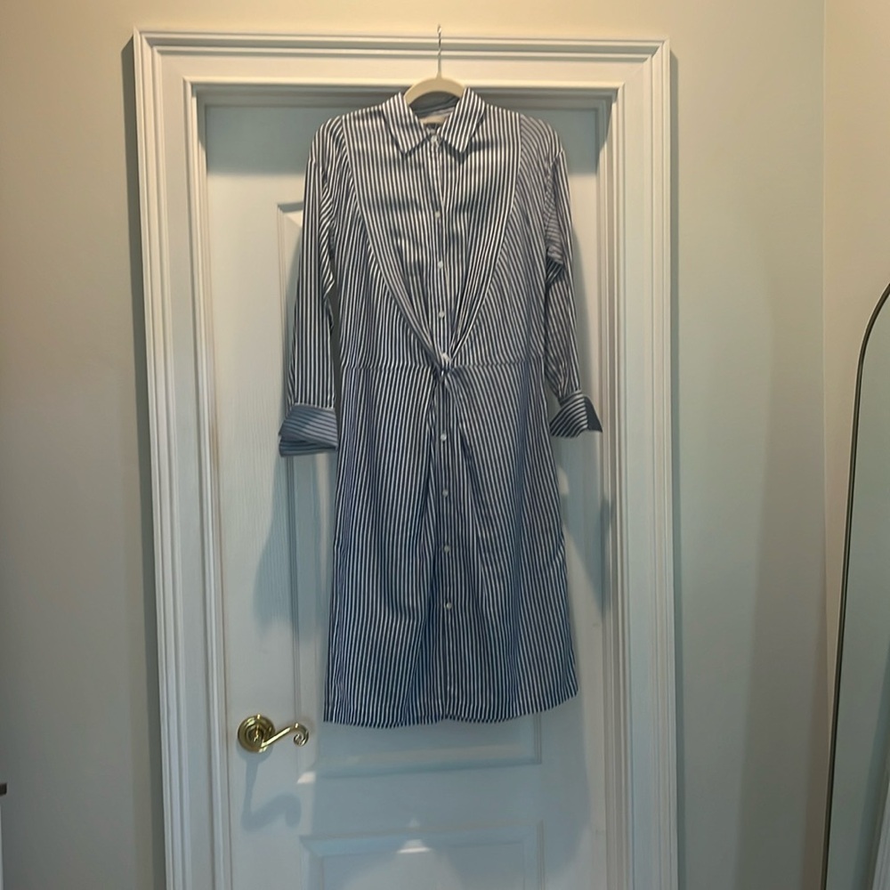 Vince blue & white shirt dress size 4